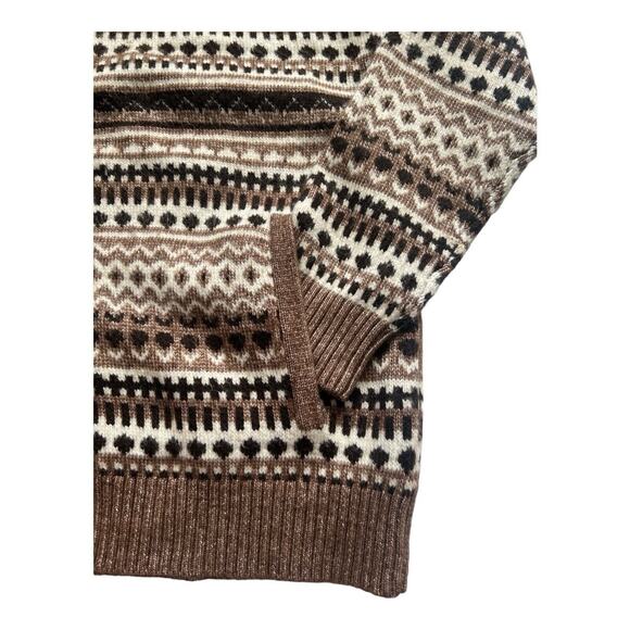 UpWest Cardigan Sweater Mens Lg Shawl Collar Wool Blend Fair Isle Cozy Grandpa - Picture 8 of 10